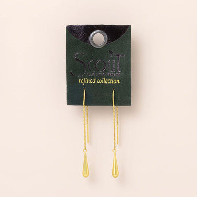 Refined Gold Teardrop Threader Earrings | Scout | boogie + birdie