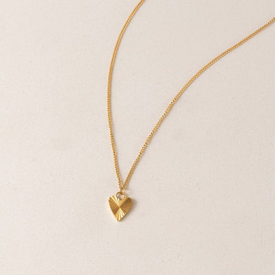 Gold Fluted Heart Waterproof Necklace | Lover’s Tempo | boogie + birdie