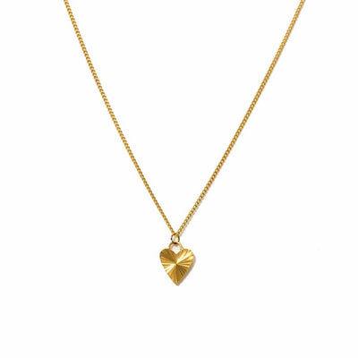 Gold Fluted Heart Waterproof Necklace | Lover’s Tempo | boogie + birdie