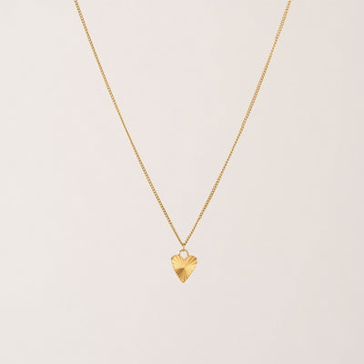 Gold Fluted Heart Waterproof Necklace | Lover’s Tempo | boogie + birdie