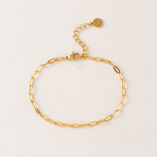 Gold Waterproof Paperclip Bracelet (3WP-SP25005-GLD)| Lover's Tempo | boogie + birdie