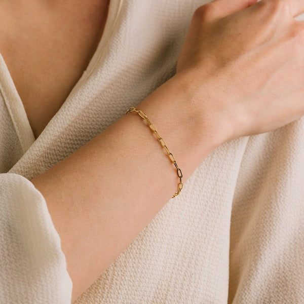 Gold Waterproof Paperclip Bracelet (3WP-SP25005-GLD)| Lover's Tempo | boogie + birdie