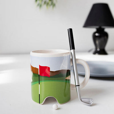 Golf Mug with Putter Ballpoint Pen | Kikkerland | boogie + birdie