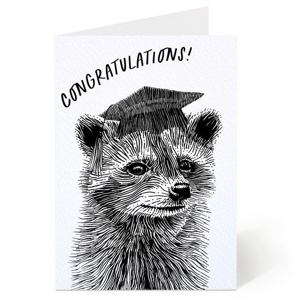 Graduation Raccoon Card | Oliver Stockley | boogie + birdie