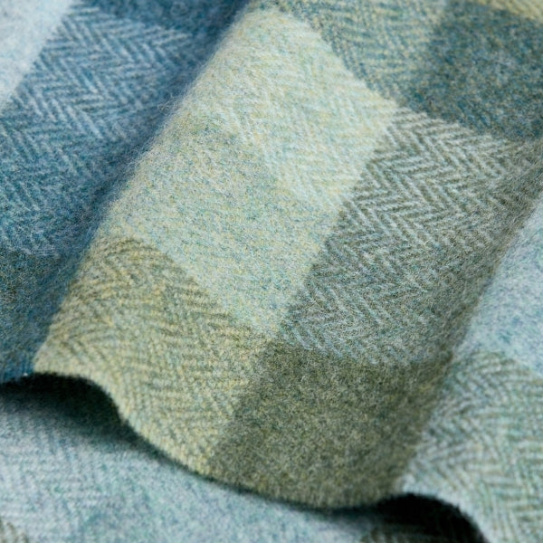 Green & Blue Check Lambswool Scarf | Foxford | boogie + birdie