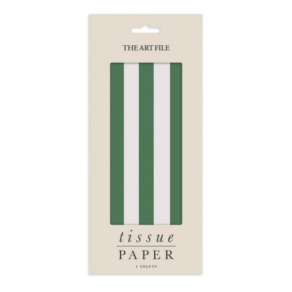 Green/White Stripes Tissue Paper | The Art File | boogie + birdie