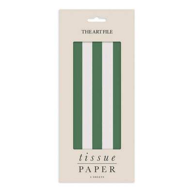 Green/White Stripes Tissue Paper | The Art File | boogie + birdie