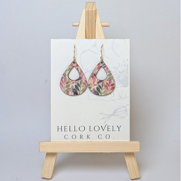 Green & Fuchsia Leaves Small Teardrop Earrings | Hello Lovely | boogie + birdie
