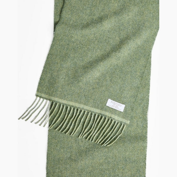 Green Herringbone Lambswool Scarf | Foxford | boogie + birdie