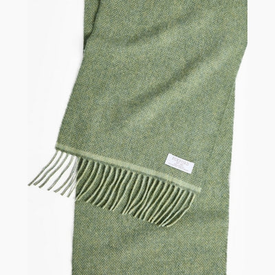 Green Herringbone Lambswool Scarf | Foxford | boogie + birdie