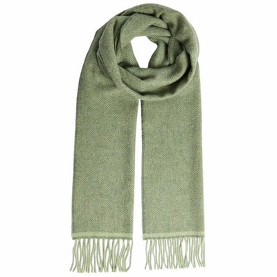 Green Herringbone Lambswool Scarf | Foxford | boogie + birdie