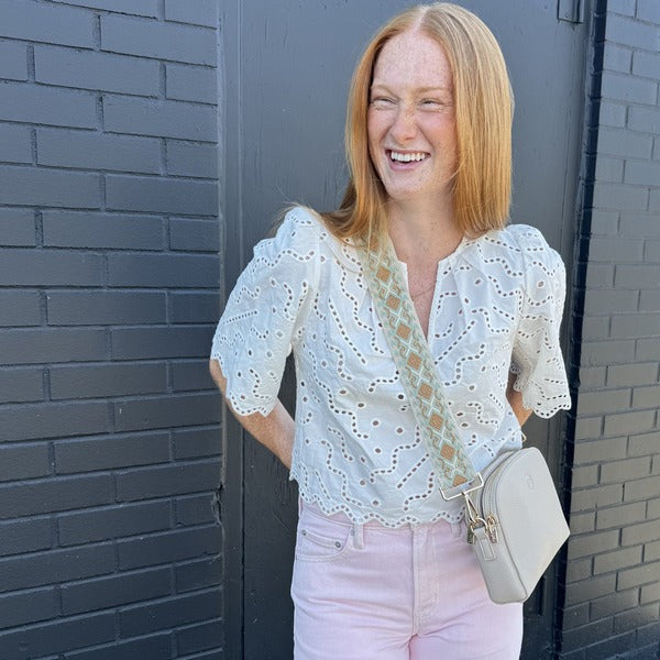 Cream Stevie Crossbody Strap | espe vegan bags | boogie + birdie