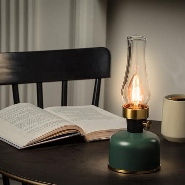 Green LED Lantern with Chimney | Indoor + Outdoor Decor | boogie + birdie