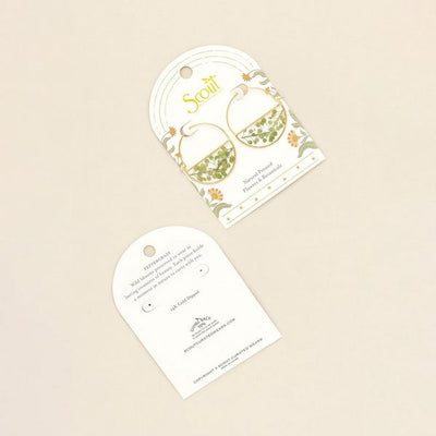 Green Peppergrass Pressed Flower Gold Hoop Earrings | Scout | boogie + birdie