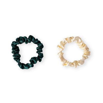 Festive Green Satin Scrunchies | Set of 6 | Crush | boogie + birdie