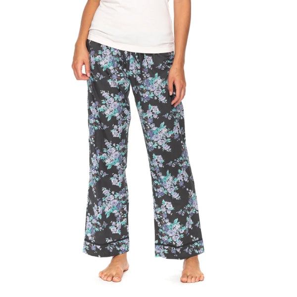 Grey Floral Cotton Pajama Pants (CP67-GR-1) | Alchemy Fashions | boogie + birdie