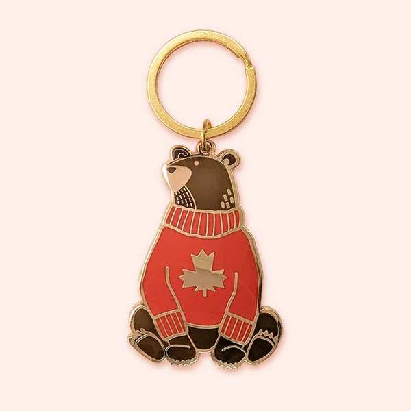 Grizzly Bear Enamel Keychain | Almeida Illustrations | boogie + birdie
