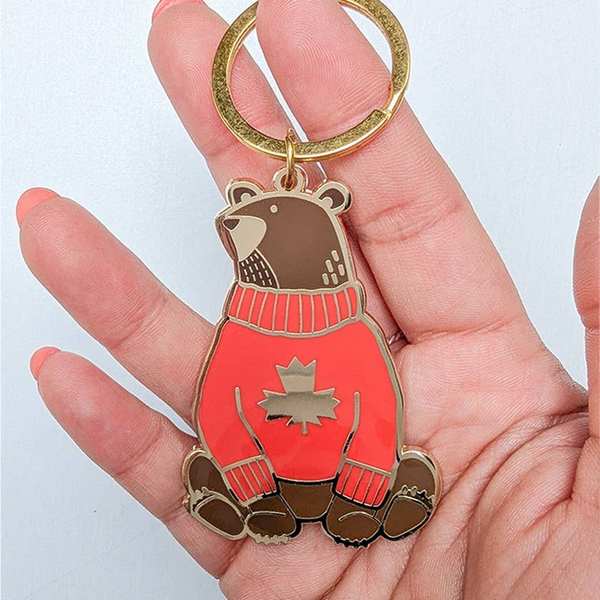 Grizzly Bear Enamel Keychain | Almeida Illustrations | boogie + birdie