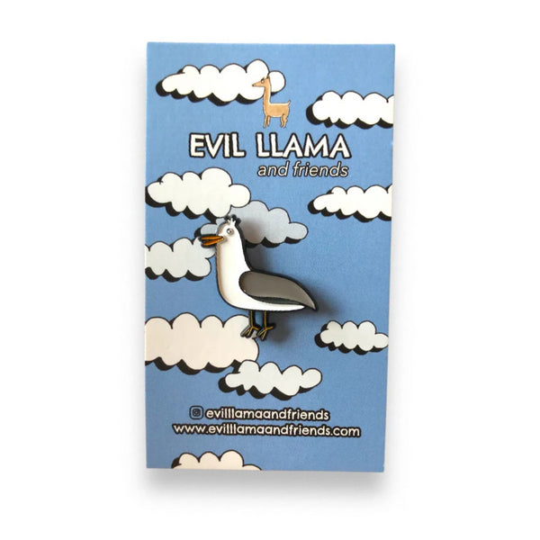 Gus the Gull Enamel Pin | Evil Llama and Friends | boogie + birdie