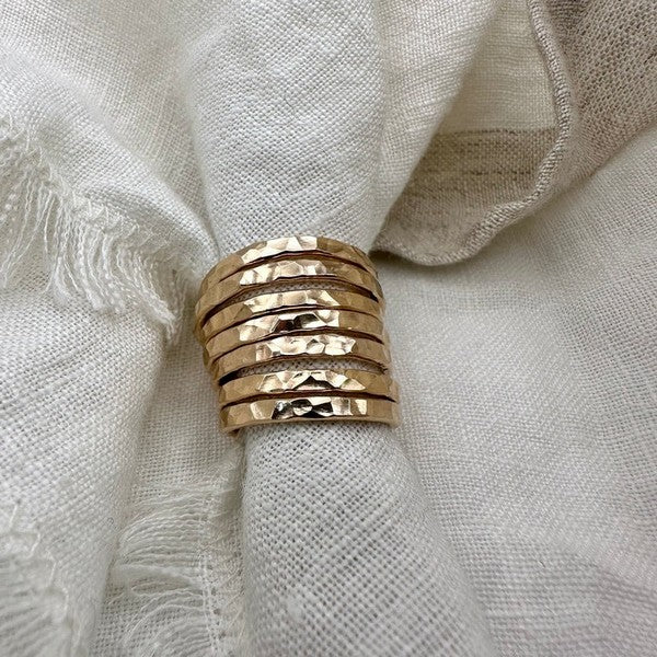 Gold Large Hammered Ring | Open Fire | boogie + birdie