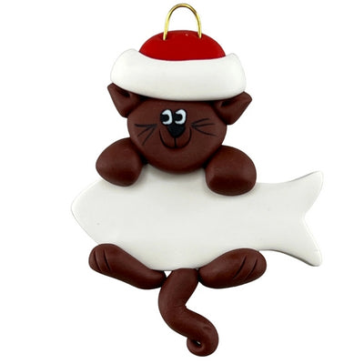 Personalized Brown Cat Hanging Ornament | Ornamentopia | boogie + birdie