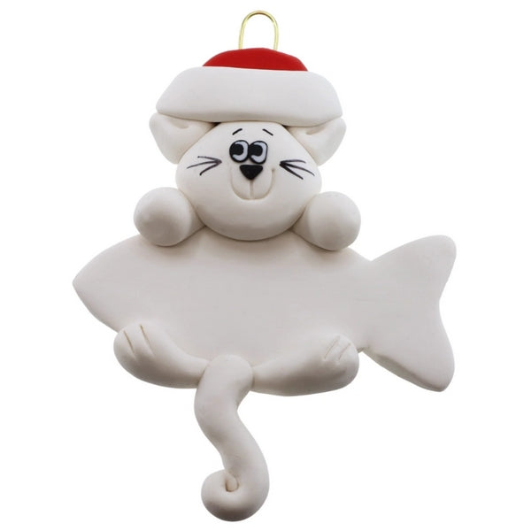 Personalized White Cat Hanging Ornament | Ornamentopia | boogie + birdie