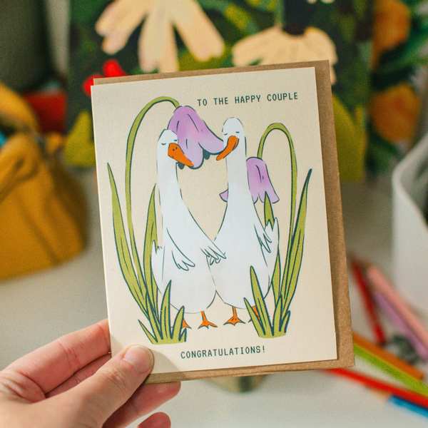 Geese Couple Wedding Card | Brush + Bird Paper Co. | boogie + birdie

