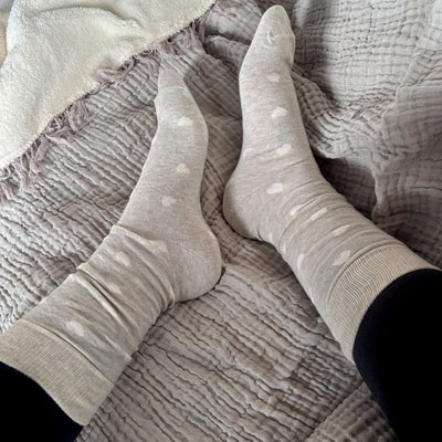 Grey Have a Heart Pima Cotton Socks | Pack of 2 | Pokoloko | boogie + birdie