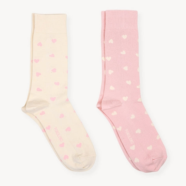 Pink Have a Heart Pima Cotton Socks | Pack of 2 | Pokoloko | boogie + birdie