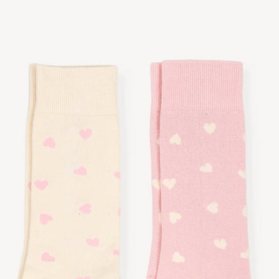 Pink Have a Heart Pima Cotton Socks | Pack of 2 | Pokoloko | boogie + birdie