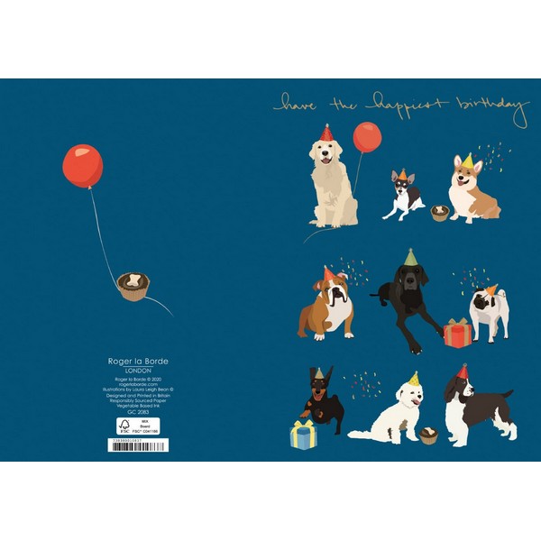 Happiest Birthday Dogs Birthday Card | Roger La Borde | boogie + birdie
