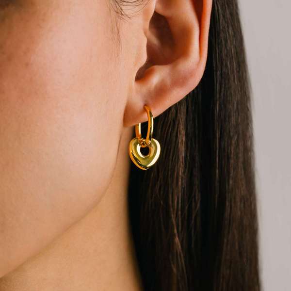 Heart Charm Waterproof Hoop Earrings  | Lover’s Tempo | boogie + birdie