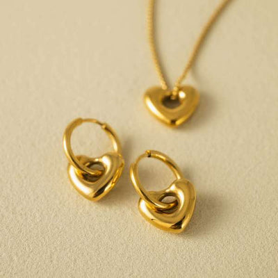 Heart Charm Waterproof Hoop Earrings  | Lover’s Tempo | boogie + birdie