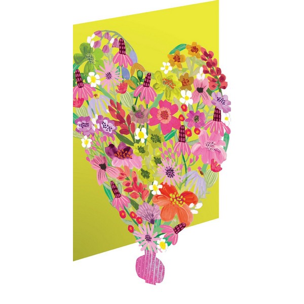 Heart & Flowers - Blank Laser Cut Art Card | Roger La Borde | boogie + birdie