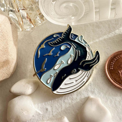 Herman Blue Whale Enamel Pin (P23HERMAN) | Pika & Bear | boogie + birdie