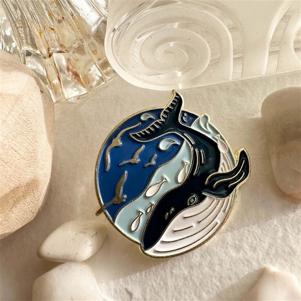 Herman Blue Whale Enamel Pin (P23HERMAN) | Pika & Bear | boogie + birdie
