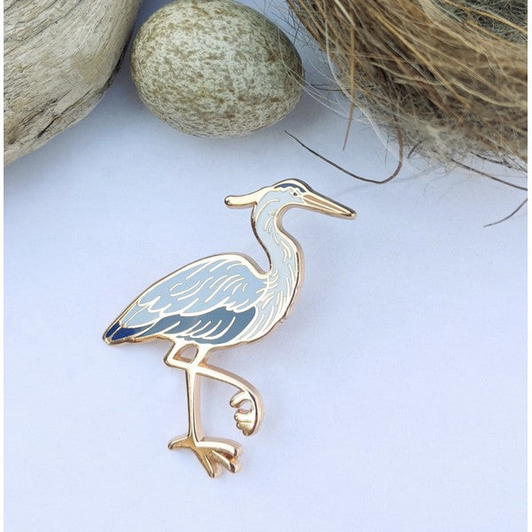 Heron Enamel Pin | Crystal Driedger | boogie + birdie