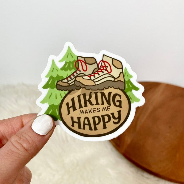 Hiking Makes Me Happy Sticker | Big Moods | boogie + birdie