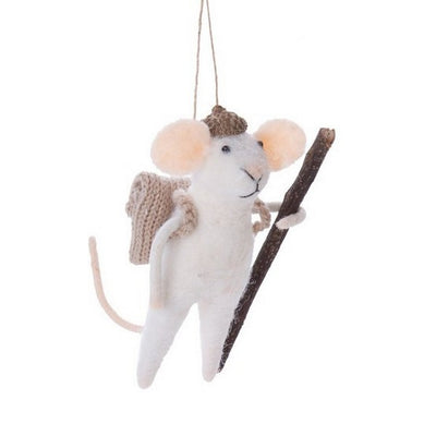Mice on a Hike Felt Ornament with Backpack | Holiday | boogie + birdie