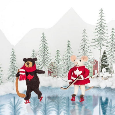 Canada Hockey Bear Felt Ornament | Holiday | boogie + birdie