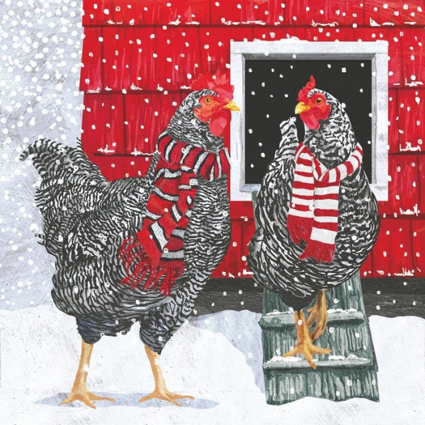 Holiday Hens Beverage Napkin | PPD | boogie + birdie