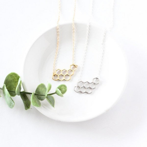 Gold Honeycomb Necklace | Birch Jewellery | boogie + birdie