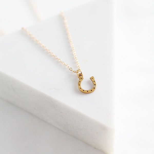 Gold Horseshoe Necklace (SQ0179088) | Birch Jewellery | boogie + birdie