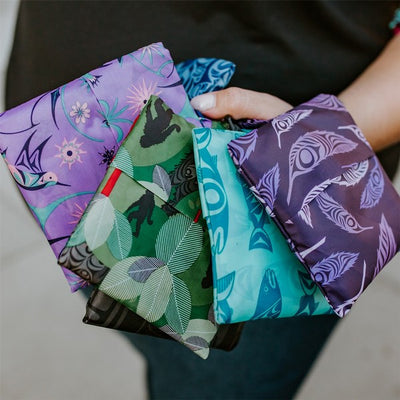 Hummingbird Coast Salish Foldable Bag | Native Northwest | boogie + birdie