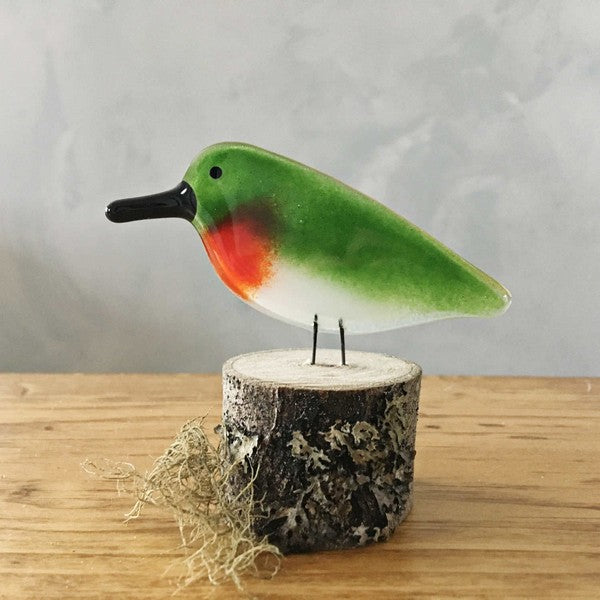 Glass Hummingbird Chick Perched Decor - The Glass Bakery - boogie + birdie
