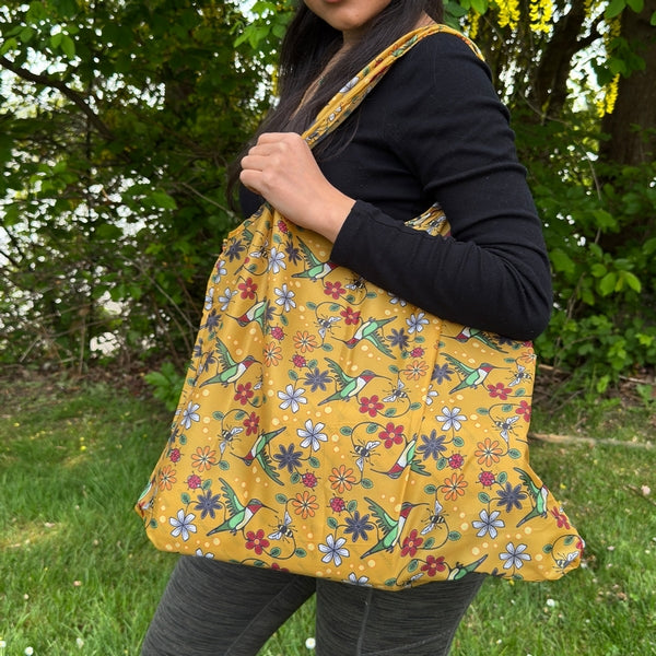 Hummingbird (Nenookaasi) Foldable Bag - Lac Seul First Nation/Ojibwe | Native Northwest | boogie + birdie