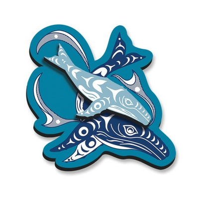 Humpback Whales Coast Salish 3D Magnet | Native Northwest | boogie + birdie