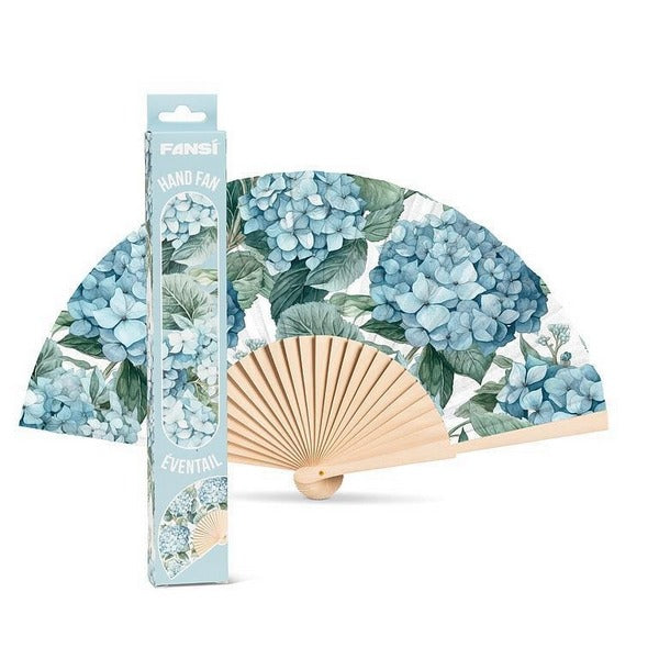 Blue Hydrangea Hand Fan (20-FANSI-012) | Accessories | boogie + birdie