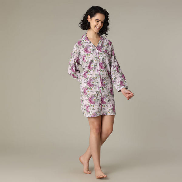 Isla Cotton Nighshirt (N267N) | Mahogany | boogie + birdie