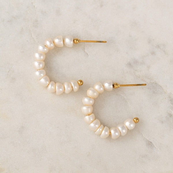 Isola Pearl Hoop Earrings | Lover's Tempo | boogie + birdie